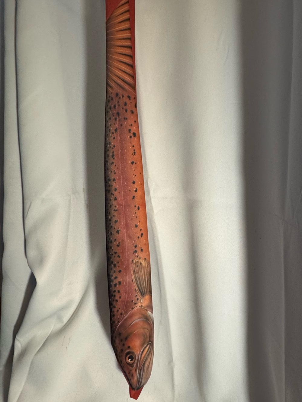 Ralph Marlin Salmon Print Novelty Tie